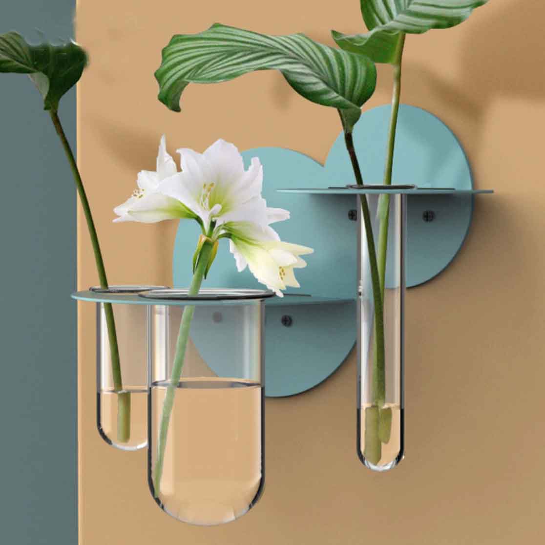 Vase Design Mural - Brique/Blanc ou Vert - Décoration